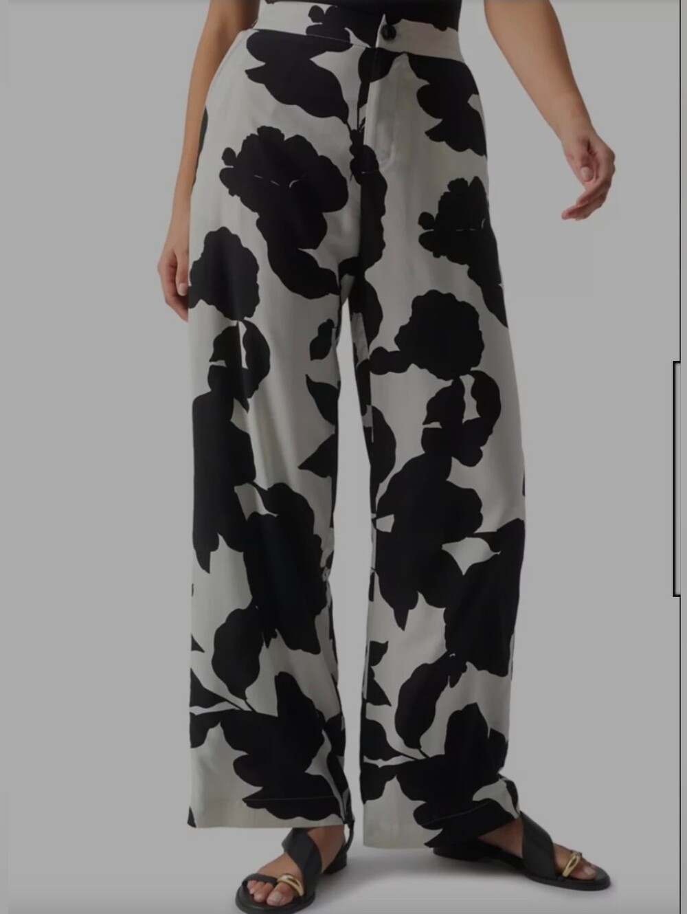 Sanctuary Black & White Floral Wide-Leg Pants